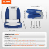 Boating Accessories: VEVOR Boat Seat Low Back Fold-Down Fishing Boat Chair with Sponge Padding 2 Pack