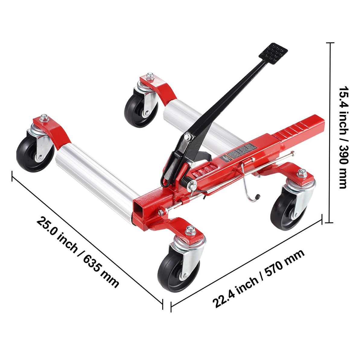 Wheel Dolly, Max Capacity 1500 Lbs Car Dolly, Car Jack Dolly Lifter with 360° Rotatable Wheels, Heavy Duty Vehicle Positioning Ratchet Tire Jack, for Vehicle Car Auto Repair Moving, Set of 4
