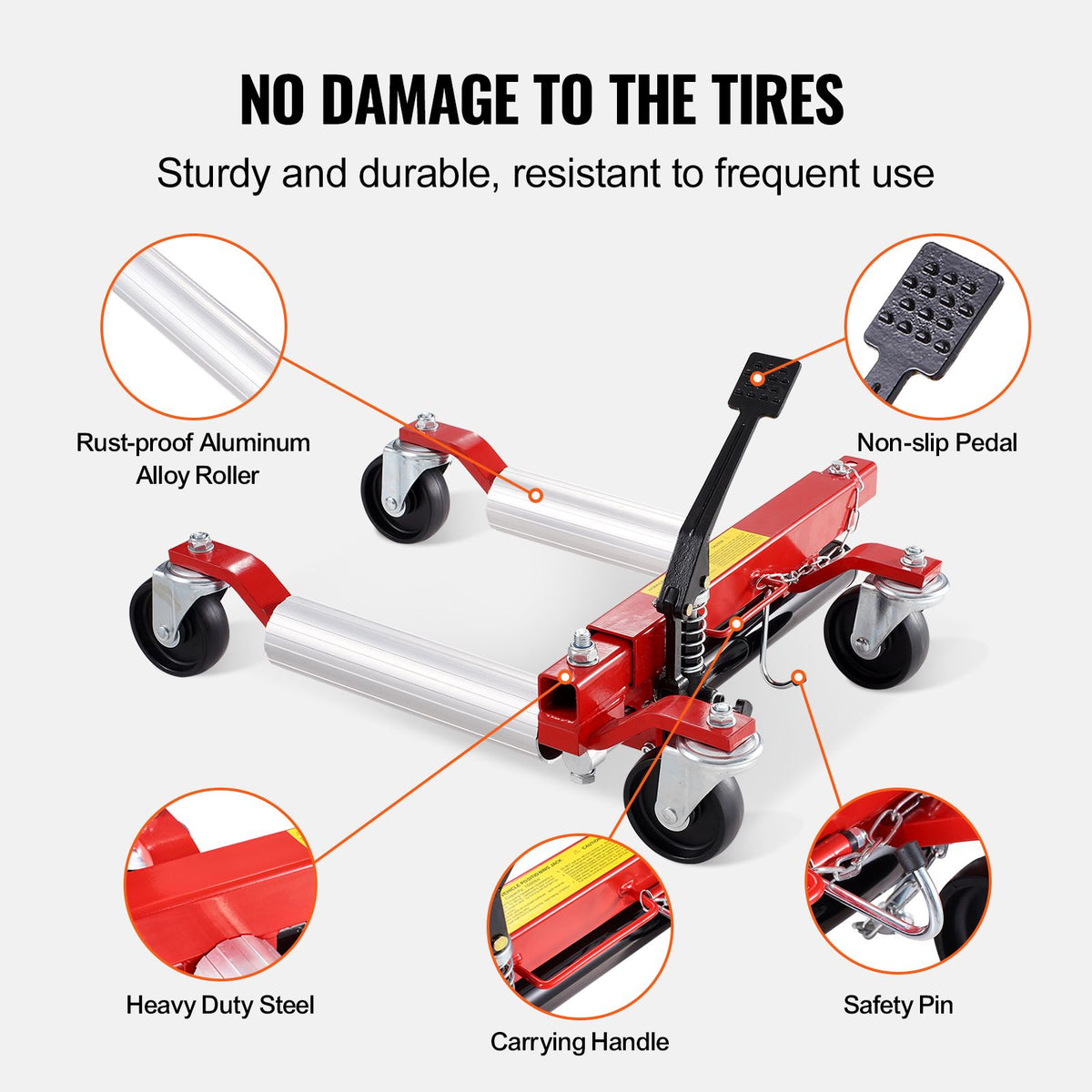 Wheel Dolly, Max Capacity 1500 Lbs Car Dolly, Car Jack Dolly Lifter with 360° Rotatable Wheels, Heavy Duty Vehicle Positioning Hydraulic Tire Jack, for Vehicle Car Auto Repair Moving, Set of 4