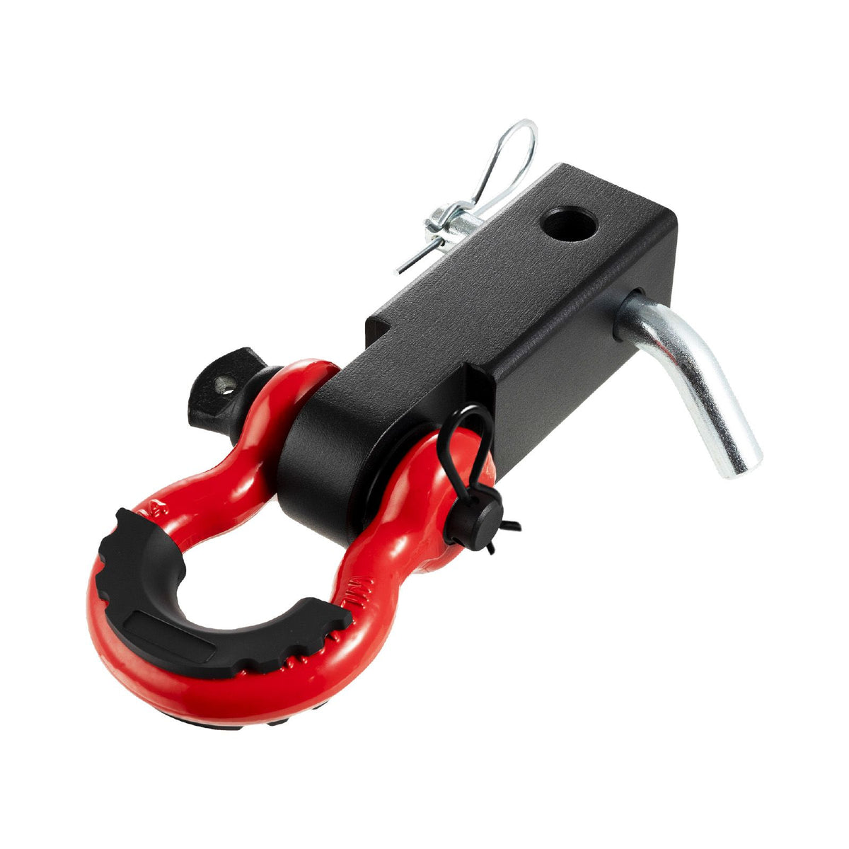 Shackle Hitch Receiver, Fits 50 mm Receivers, 20 Tons Breaking Strength, D Ring Shackle with Trailer Hitch Lock Pin, Heavy Duty Towing Accessories for Trucks, Jeeps, Off-Road Vehicle Recovery