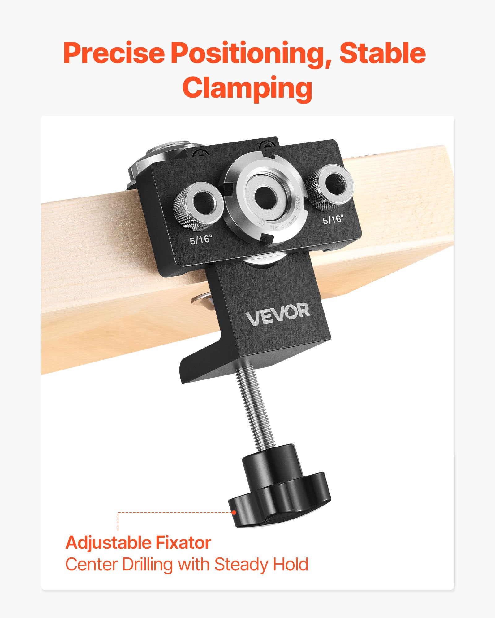 Lifts & Hoists: VEVOR Doweling Jig Kit, Self Centering Dowel Drill Jig for Straight Holes, Aluminum Alloy Woodworking Joints Tool with 3 Size Drill Bits 6.4 / 7.9 / 15 mm, Adjustable Width, for Wood Working