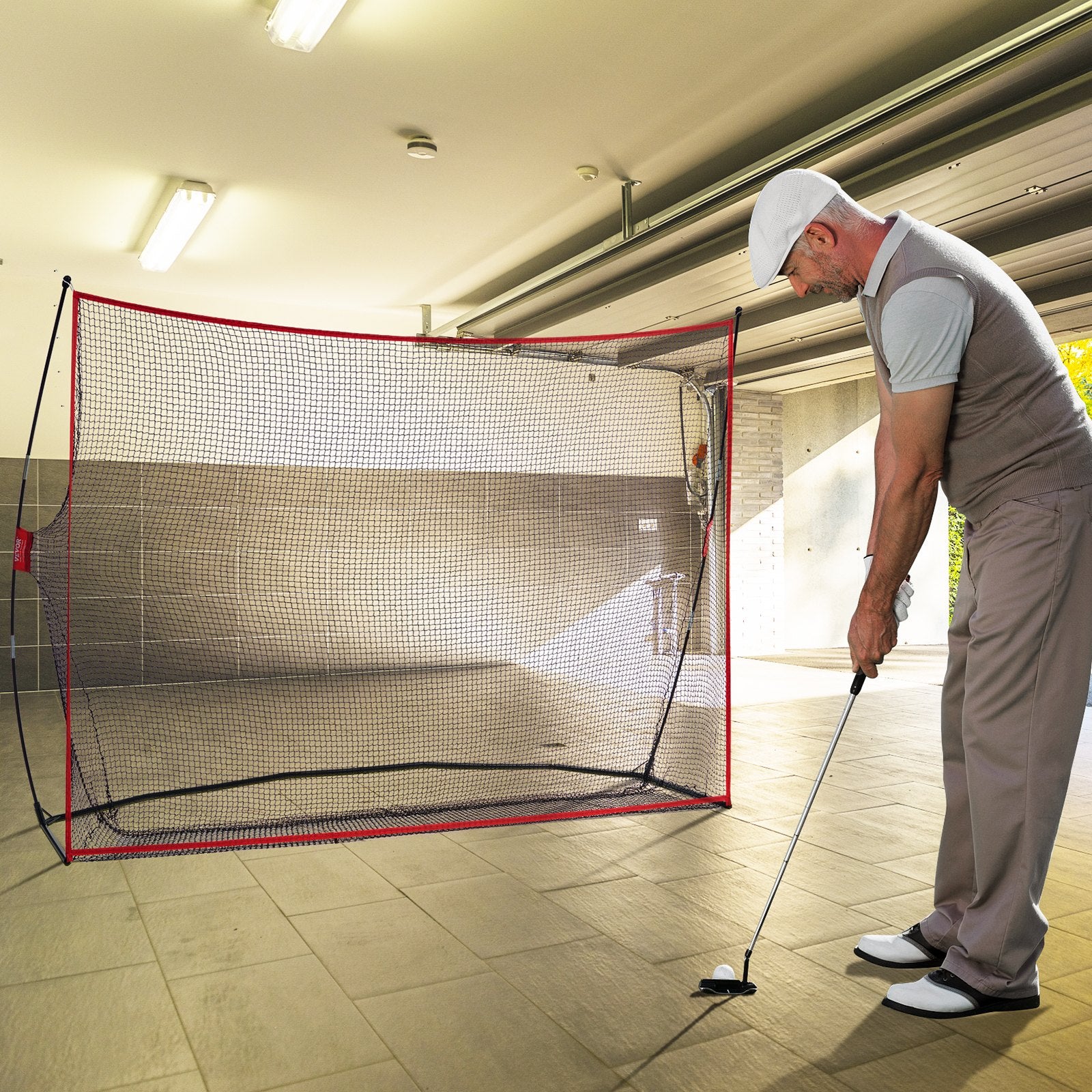 Basketball & Basketball Accessories: VEVOR Golf Practice Hitting Net, Huge 10.8x7ft Golf Net, Personal Driving Range for Indoor Outdoor Use, Portable Home Golf Aid Net with Solid Fiberglass Frame and Carry Bag, Gift for Men, Golf Lover