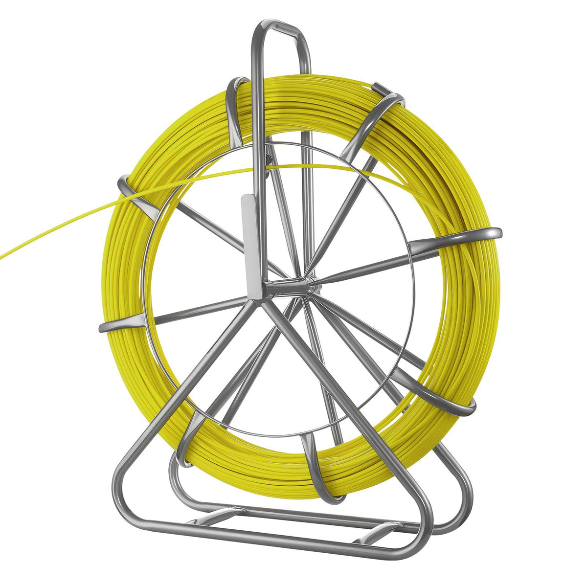 Fish Tape Fiberglass, 152M 6.3MM, Duct Rodder Fishtape Wire Puller with Stand, Cable Running Rod with Locking Mechanism, Fishing Tools, for Walls Floor and Electrical Conduit, Non-Conductive