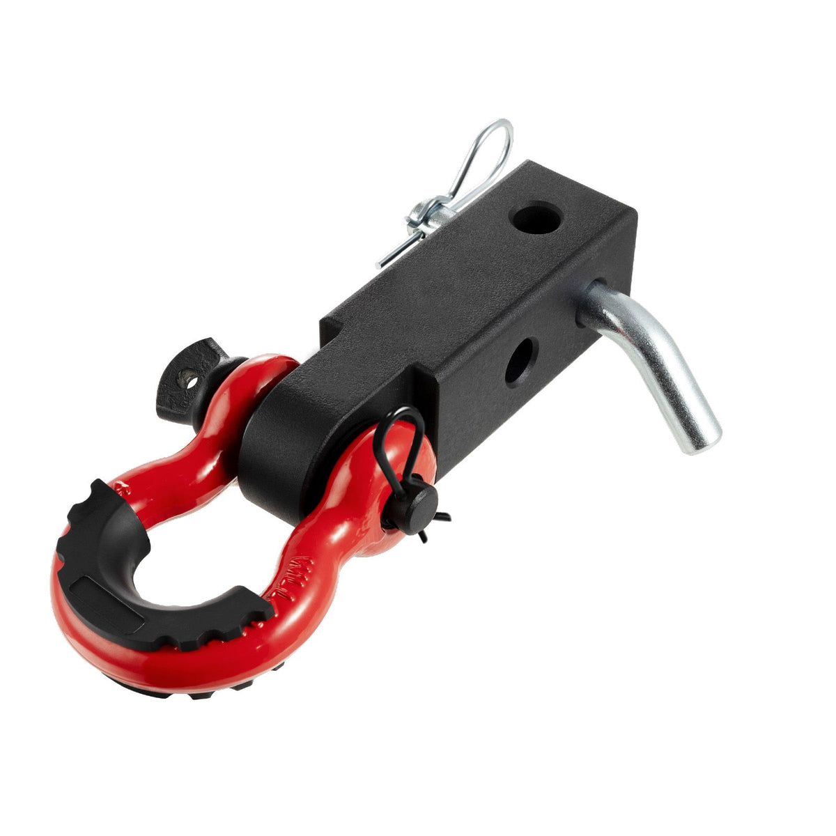 Shackle Hitch Receiver 50 mm, 29.9 Tons Breaking Strength, D Ring Shackle with Trailer Hitch Lock Pin, Heavy Duty Towing Accessories for Trucks, Jeeps, Off-Road Vehicle Recovery, Aluminum Alloy