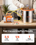 Vacuums: VEVOR 18.93 L Vacuum Chamber with Pump, 3.5 CFM 99 L/min, Single Stage Vacuum Pump, Stainless Steel Degassing Chamber Kit, Tempered Glass Lid, 1.5 m Hose, for Stabilizing Wood Degassing Silicone Resin