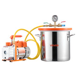 Vacuums: VEVOR 18.93 L Vacuum Chamber with Pump, 3.5 CFM 99 L/min, Single Stage Vacuum Pump, Stainless Steel Degassing Chamber Kit, Tempered Glass Lid, 1.5 m Hose, for Stabilizing Wood Degassing Silicone Resin