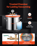 Vacuums: VEVOR 11.36 L Vacuum Chamber with Pump, 3.5 CFM 99 L/min, Single Stage Vacuum Pump, Stainless Steel Degassing Chamber Kit, Tempered Glass Lid, 1.5 m Hose, for Stabilizing Wood Degassing Silicone Resin