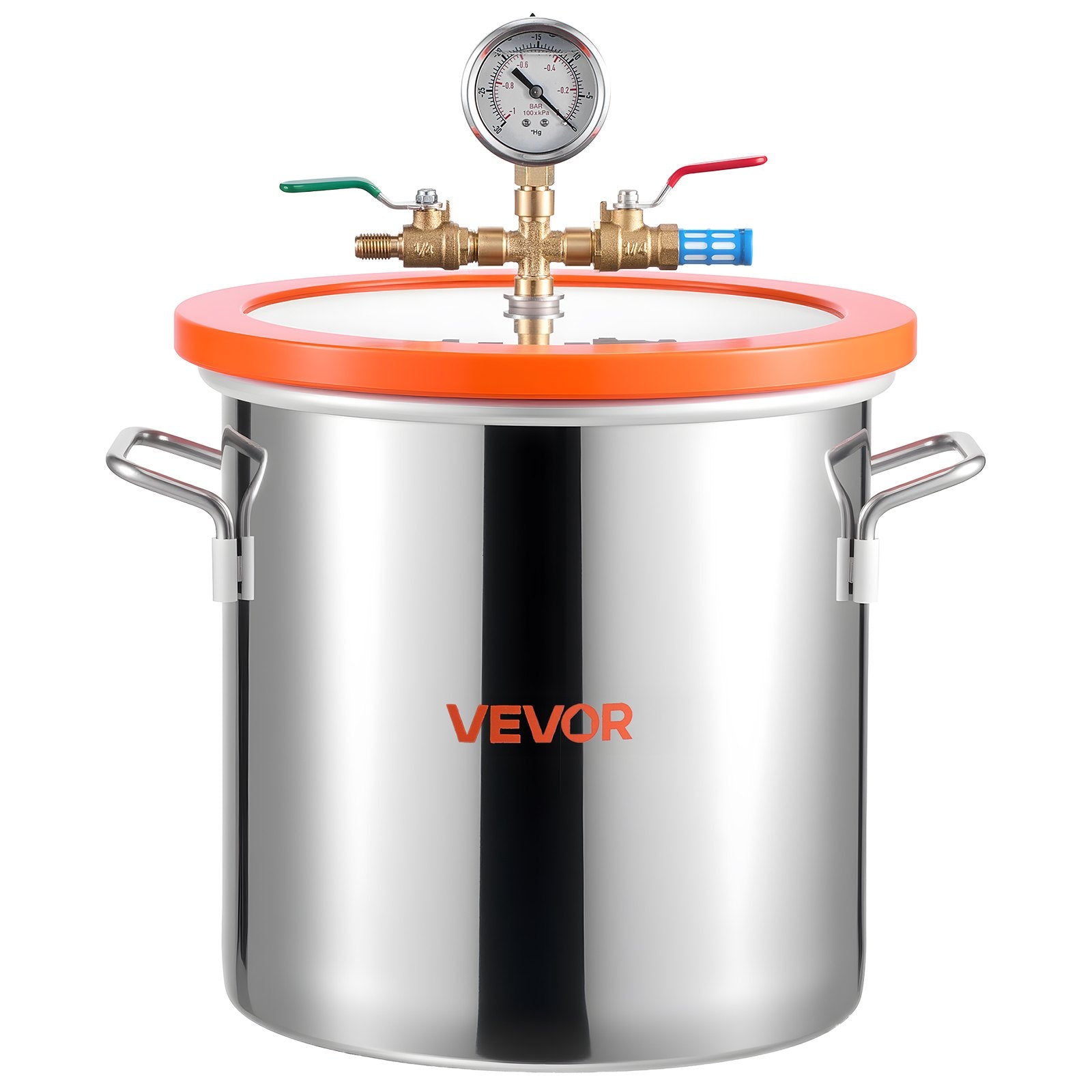 11.36 L Vacuum Chamber with Pump, 3.5 CFM 99 L/min, Single Stage Vacuum Pump, Stainless Steel Degassing Chamber Kit, Tempered Glass Lid, 1.5 m Hose, for Stabilizing Wood Degassing Silicone Resin