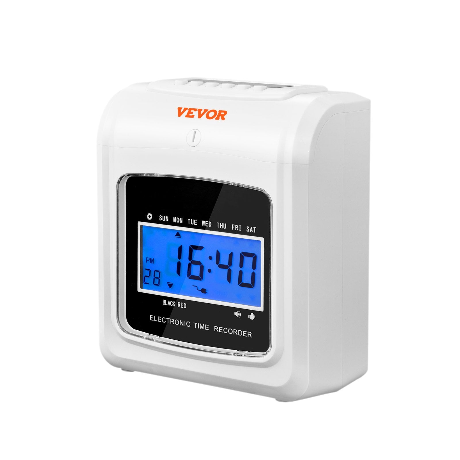 Clocks: VEVOR Punch Time Clock, Time Tracker Machine for Employees of Small Business, 6 Punches per Day, Time Clock Punch Machine Includes 102 Time Cards, 1 Ink Ribbon and 2 Security Keys