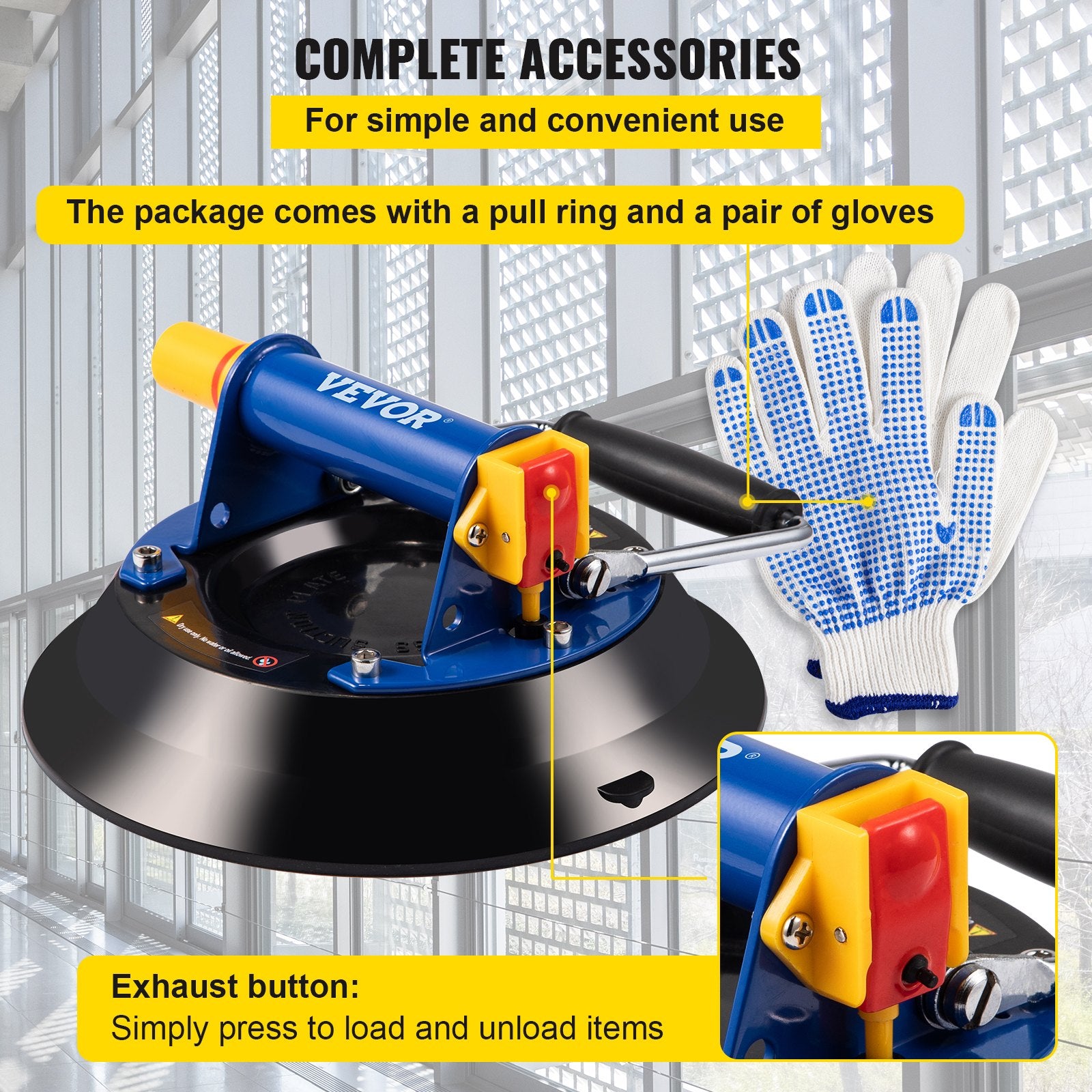 Audio Accessories: VEVOR Glass Lifting Vacuum Suction Cup Glass Lifter Suction Cup 30.4 cm 150 kg