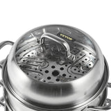 BBQ Tools: VEVOR Dumpling Steamer Stainless Steel 5 Titer for for Cook Soup, Noodles, Fishes Work with Gas Electric Grill Stove Top, Dia 30cm/11.8inch, Pot