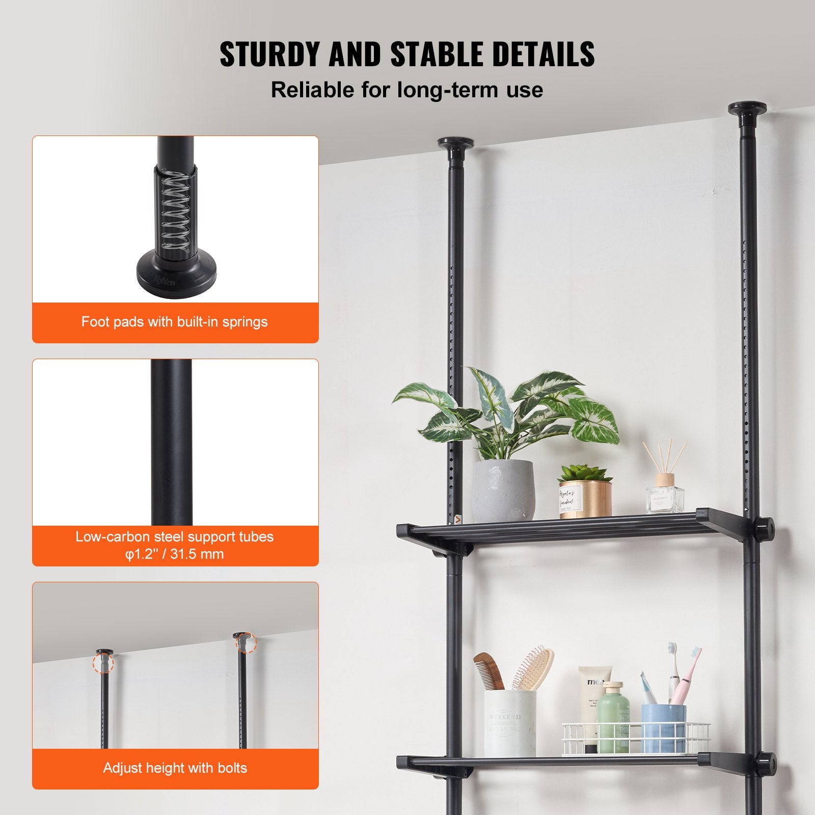 Kitchen & Bathroom DIY: VEVOR Over the Toilet Storage 4-Tier Bathroom Shelf Rack Space Saver Organizer