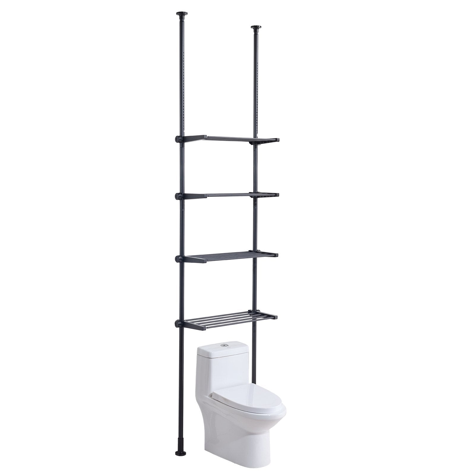 Kitchen & Bathroom DIY: VEVOR Over the Toilet Storage 4-Tier Bathroom Shelf Rack Space Saver Organizer