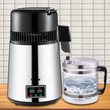 Distilling & Brewing: VEVOR 1.1 Gal Water Distiller, 0.3 Gal/H, 750W Distilled Water Maker Machine 0-99H Timing Set Temp Display, 304 Stainless Steel Countertop Distiller Glass Carafe Cleaning Powder 3 Carbon Packs, Silver