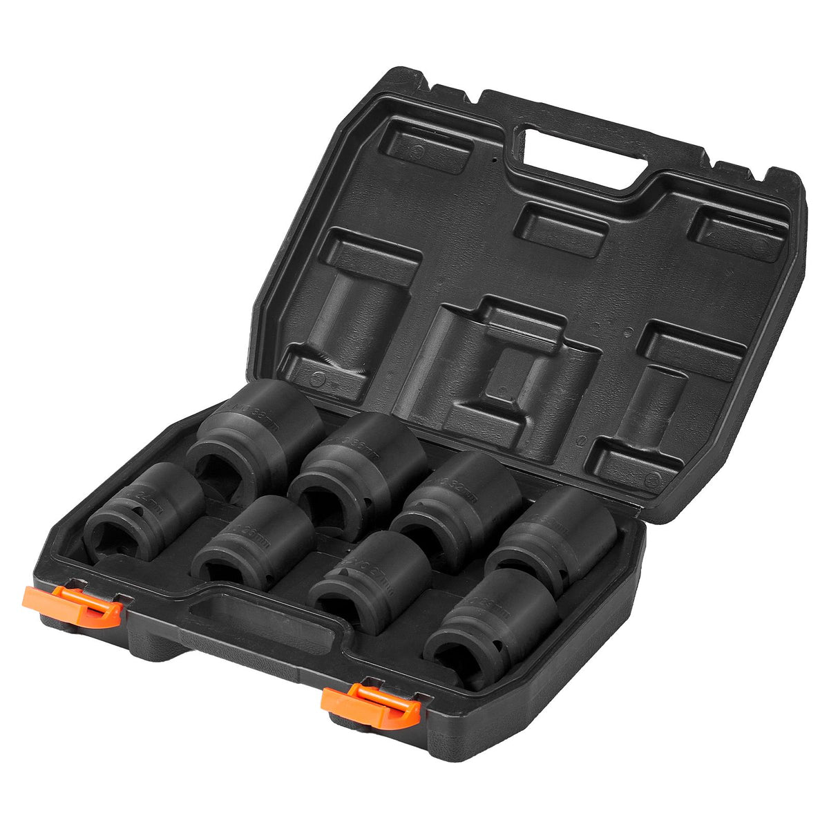 Axle Nut Impact Socket Set, 3/4" Drive 6-Point 8-Piece Metric Spindle Nut Socket Set, CR-MO Heat Treated Large Socket Set with Storage Case, for Auto Repair, Removing or Installing Axle Nuts