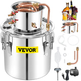 Distilling & Brewing: VEVOR 50L Water Alcohol Distiller Copper Moonshinestill Brewing w/ Water Pump