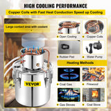 Distilling & Brewing: VEVOR 50L Water Alcohol Distiller Copper Moonshinestill Brewing w/ Water Pump