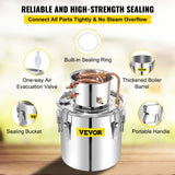 Distilling & Brewing: VEVOR 50L Water Alcohol Distiller Copper Moonshinestill Brewing w/ Water Pump
