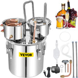Distilling & Brewing: VEVOR Moonshine Still Water Alcohol Distiller 50L w/Thumper Keg & Water Pump