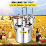 Distilling & Brewing: VEVOR Moonshine Still Water Alcohol Distiller 50L w/Thumper Keg & Water Pump