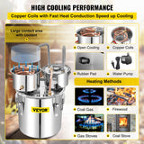 Distilling & Brewing: VEVOR Moonshine Still Water Alcohol Distiller 50L w/Thumper Keg & Water Pump