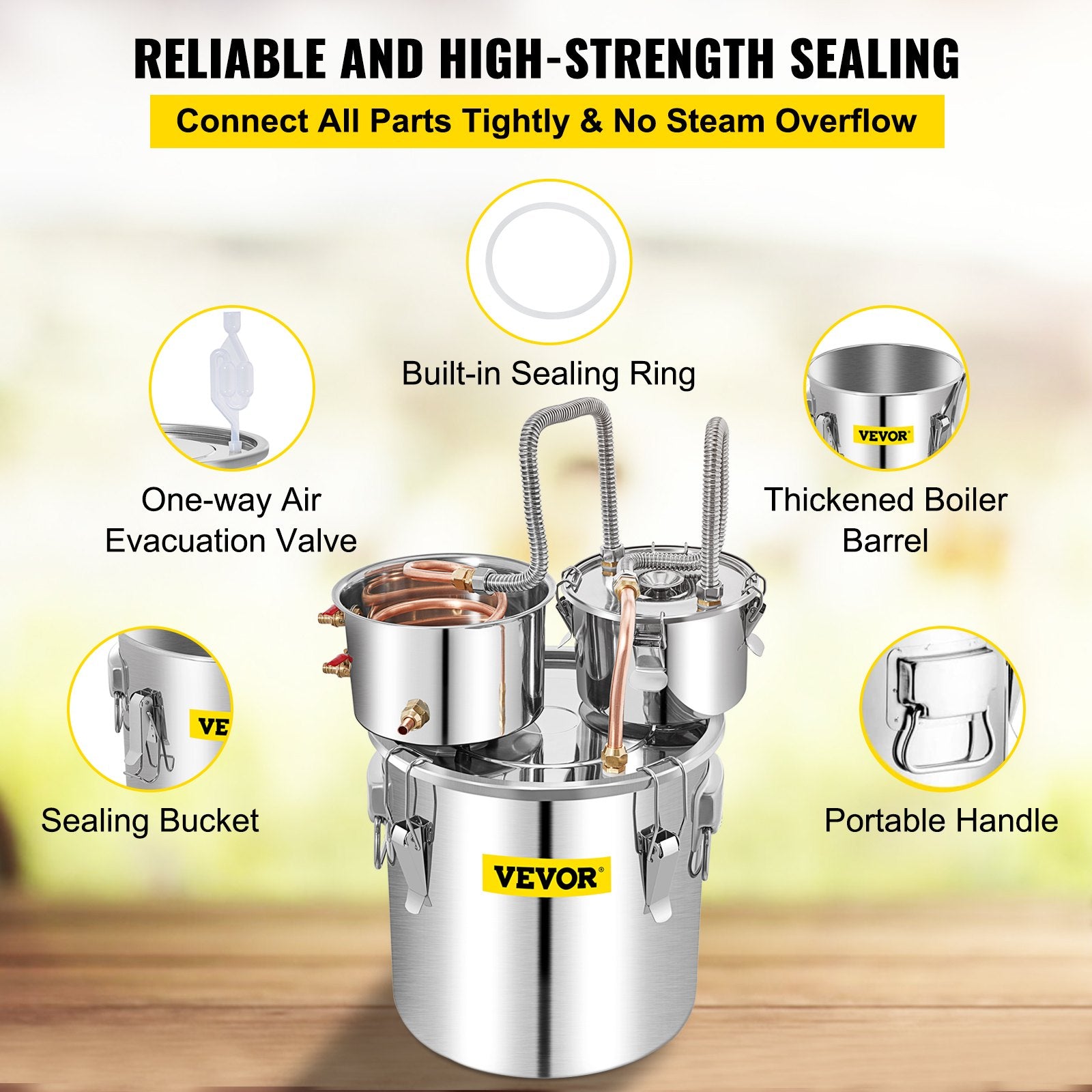 Distilling & Brewing: VEVOR Moonshine Still Water Alcohol Distiller 50L w/Thumper Keg & Water Pump