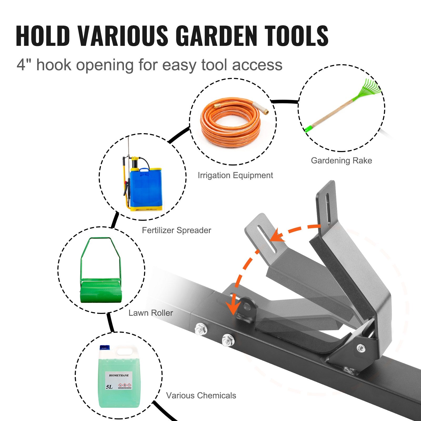 Bicycle Stands & Storage: VEVOR Trimmer Rack, 3 Place Weeder Trimmer Rack, Locking Trim Holder Landscape Trailer Rack Carrier Mount on Open Pickup/Trailer Enclosed Trailers, Pair