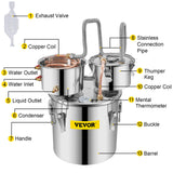 Distilling & Brewing: VEVOR 3 Pot 12L Alcohol Distiller Water Wine Boiler Home Brew Moonshinestill