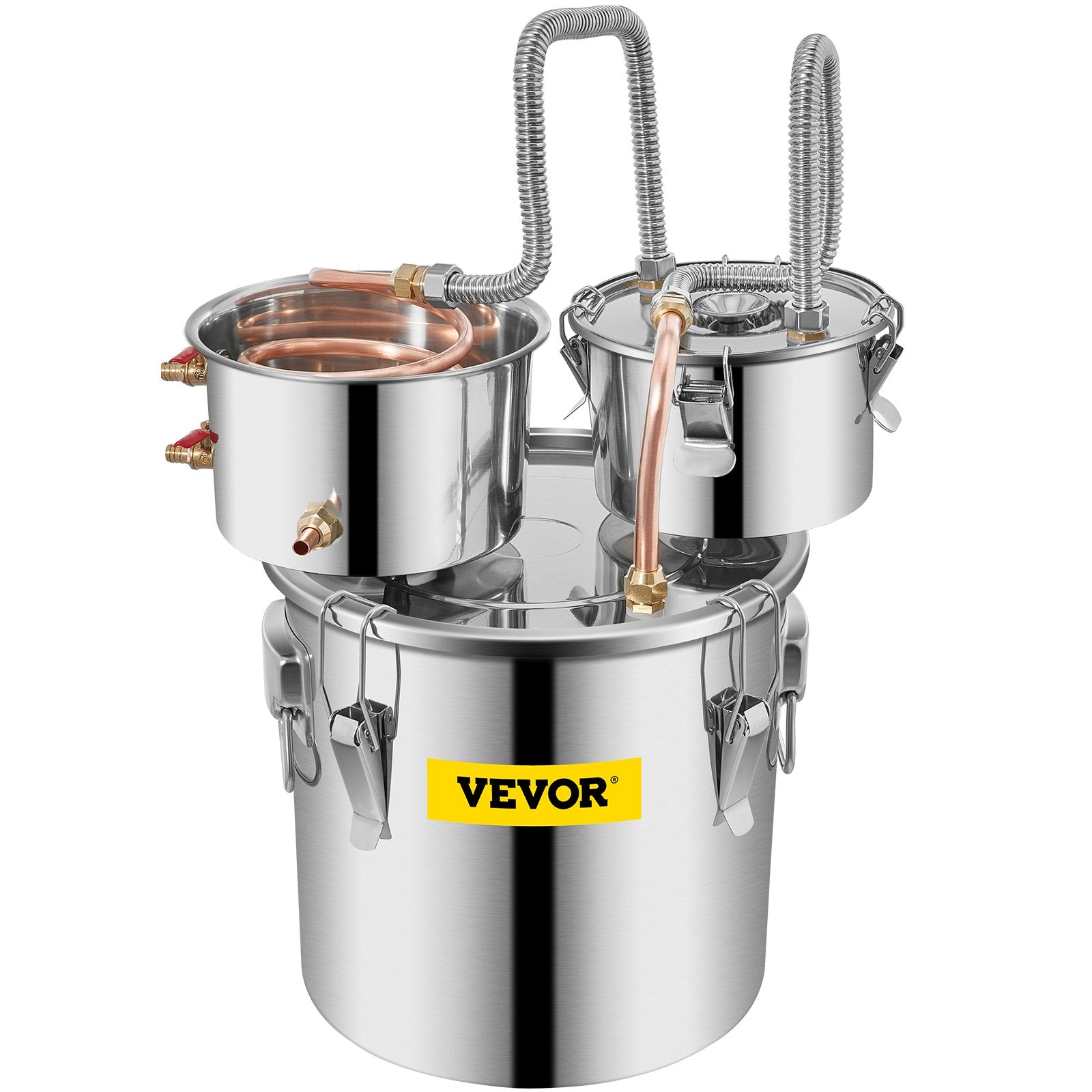 Distilling & Brewing: VEVOR 3 Pot 12L Alcohol Distiller Water Wine Boiler Home Brew Moonshinestill