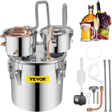 Distilling & Brewing: Vevor 30L 8Gal Alcohol Distiller Water Spirit Boiler Home Brew Copper Alcohol Still