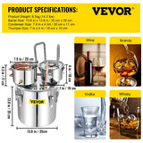 Distilling & Brewing: Vevor 30L 8Gal Alcohol Distiller Water Spirit Boiler Home Brew Copper Alcohol Still