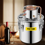 Distilling & Brewing: VEVOR Moonshine Still 9.6Gal 38L Stainless Steel Water Alcohol Distiller Copper Tube Home Brewing Kit Build-in Thermometer for DIY Whisky Wine Brandy, Sliver