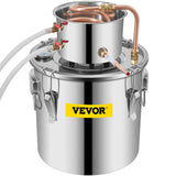 Distilling & Brewing: VEVOR Moonshine Still 9.6Gal 38L Stainless Steel Water Alcohol Distiller Copper Tube Home Brewing Kit Build-in Thermometer for DIY Whisky Wine Brandy, Sliver
