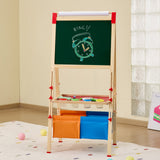 Board Games: VEVOR Art Easel for Kids, 3-in-1 Wooden Double-Sided Kid's Art Easel with Magnetic Whiteboard, Chalkboard, Paper Roll, Adjustable Standing Drawing Board with Painting Accessories, Storage for Boy Girl