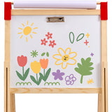 Board Games: VEVOR Art Easel for Kids, 3-in-1 Wooden Double-Sided Kid's Art Easel with Magnetic Whiteboard, Chalkboard, Paper Roll, Adjustable Standing Drawing Board with Painting Accessories, Storage for Boy Girl