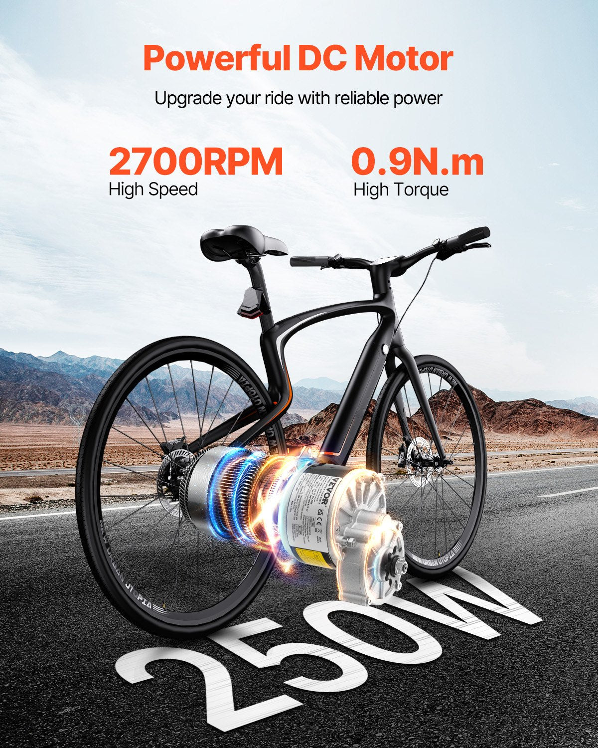 Bicycle Stands & Storage: VEVOR 250W Electric Powerful DC Motor Kit - 24V 2700rpm Brushed Motor with Upgraded Speed Controller, Throttle Grip Kit for Go Karts E-Bike Motorcycle Scooter