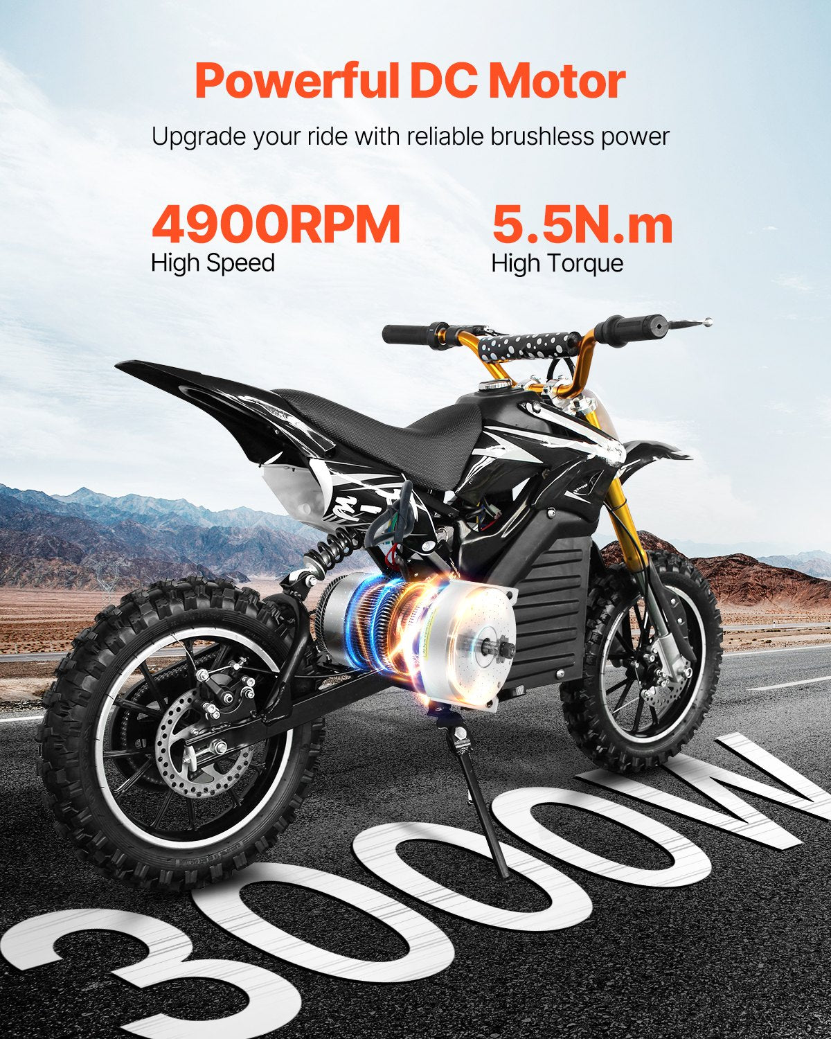 Fuel & Exhaust: VEVOR 3000W Electric Brushless DC Motor Kit - 72V 4900rpm Motor with Upgraded Speed Controller for Go Karts E-Bike Motorcycle Scooter