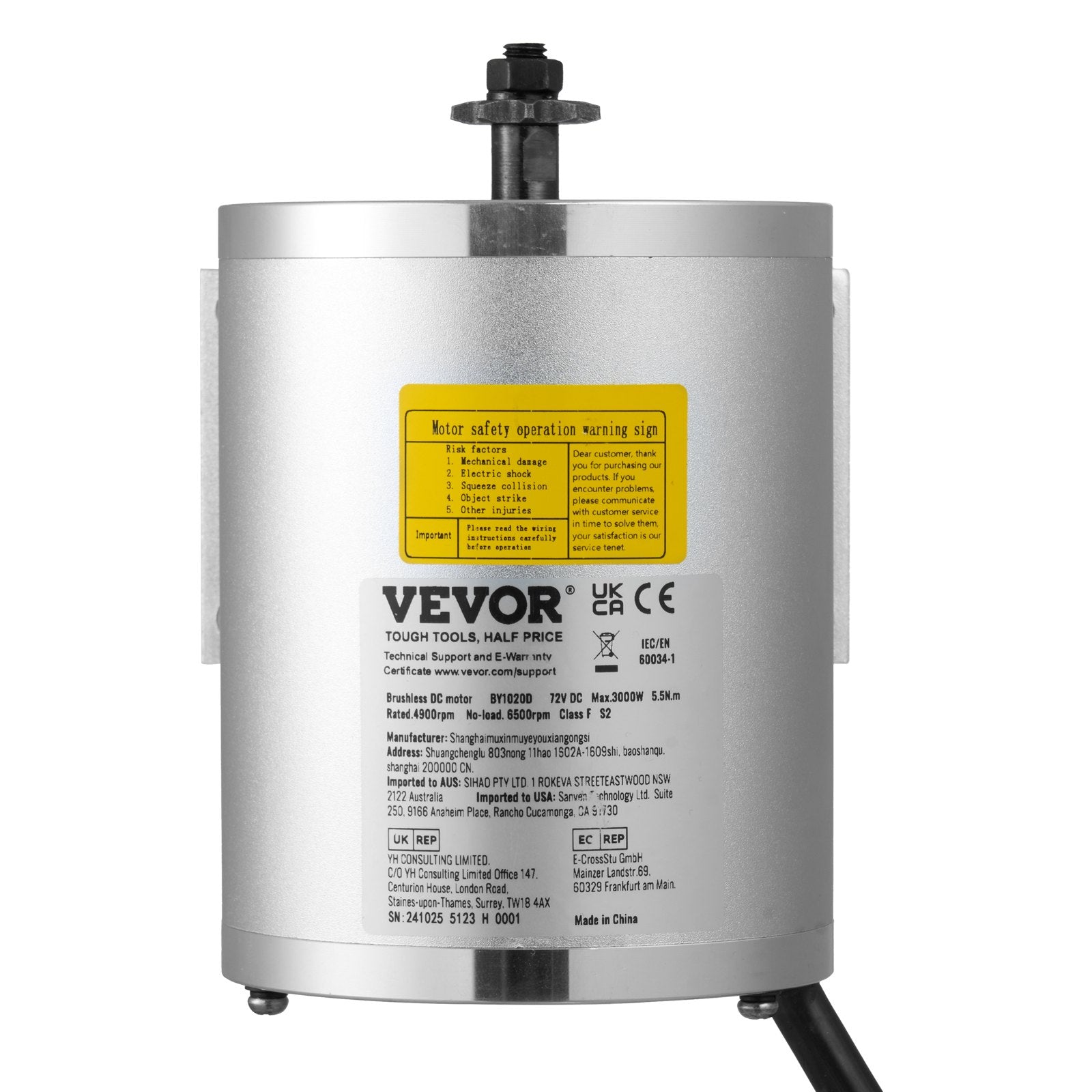 3000W Electric Brushless DC Motor, 72V 4900rpm Go Kart Electric Motor, Electric Dirt Bike Motor Engine for E-Bike Motorcycle Scooter DIY