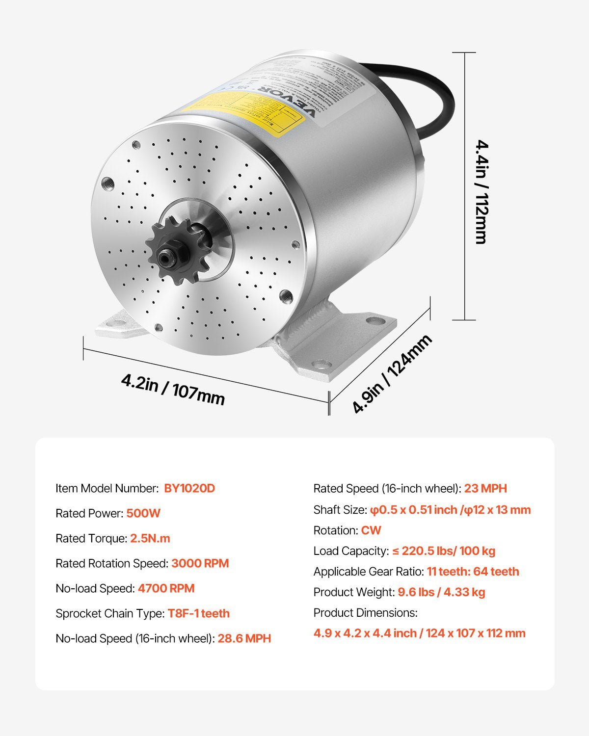 Fuel & Exhaust: VEVOR 500W Electric Brushless DC Motor Kit 36V 3000rpm with Upgraded Controller