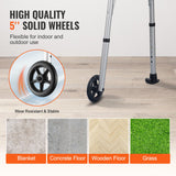 Portable Air Conditioners: VEVOR 2 in 1 Folding Walker & Removable Armrests, Height Adjustable Foldable Walker with 5" Solid Wheels, Lightweight Aluminum | Front Wheeled Mobility Aid for Elderly Handicapped Disabled, 450 Pounds