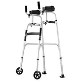 Portable Air Conditioners: VEVOR 2 in 1 Folding Walker & Removable Armrests, Height Adjustable Foldable Walker with 5" Solid Wheels, Lightweight Aluminum | Front Wheeled Mobility Aid for Elderly Handicapped Disabled, 450 Pounds
