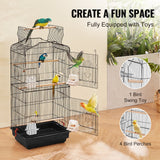 Bird Cages & Stands: VEVOR Bird Flight Cage 39 in Hanging Metal Parakeet Cage for Cockatiels Parrot
