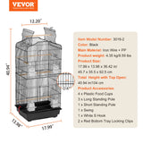 Bird Cages & Stands: VEVOR Bird Flight Cage 39 in Hanging Metal Parakeet Cage for Cockatiels Parrot