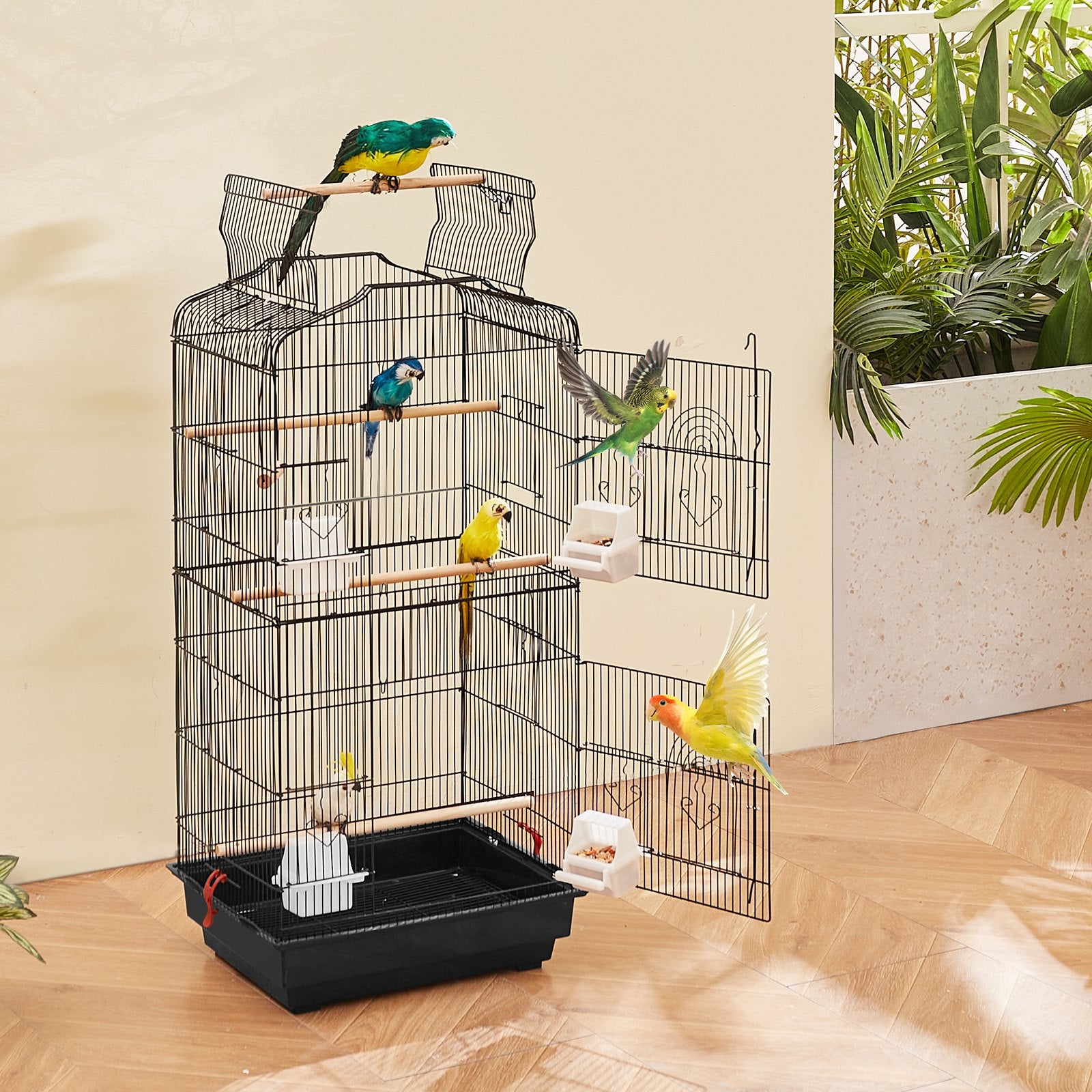 Bird Cages & Stands: VEVOR Bird Flight Cage 39 in Hanging Metal Parakeet Cage for Cockatiels Parrot