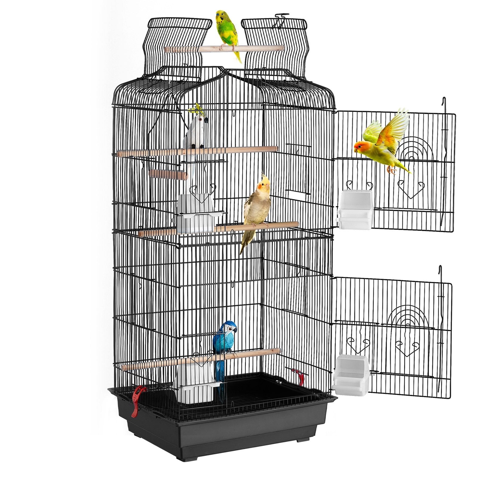 Bird Cages & Stands: VEVOR Bird Flight Cage 39 in Hanging Metal Parakeet Cage for Cockatiels Parrot