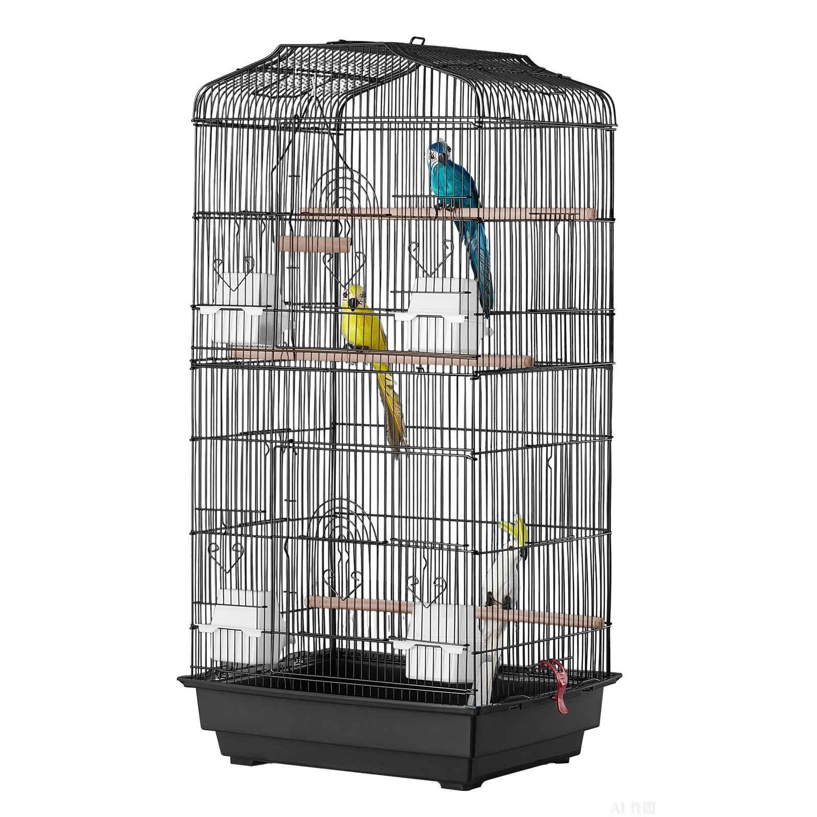 Bird Cages & Stands: VEVOR Bird Flight Cage 39 in Hanging Metal Parakeet Cage for Cockatiels Parrot