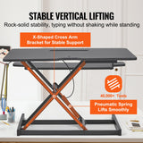 Desk Accessories: VEVOR Standing Desk Converter, Two-Tier Stand up Desk Riser, 800 mm Large Sit to Stand Desk Converter,140-510 mm Adjustable Height, for Monitor, Keyboard & Accessories Used in Home Office