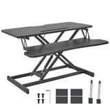 Desk Accessories: VEVOR Standing Desk Converter, Two-Tier Stand up Desk Riser, 800 mm Large Sit to Stand Desk Converter,140-510 mm Adjustable Height, for Monitor, Keyboard & Accessories Used in Home Office