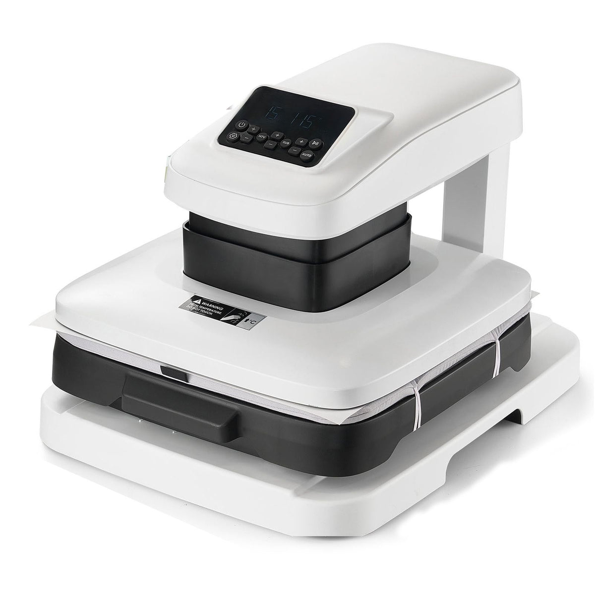 Auto Heat Press Machine, 38 x 38 cm, T-Shirt Press Machine with Auto Release and Adjustable Pressure, Digital Display, Rapid Heating, for Sublimation, Vinyl, Heat Transfer Projects, White