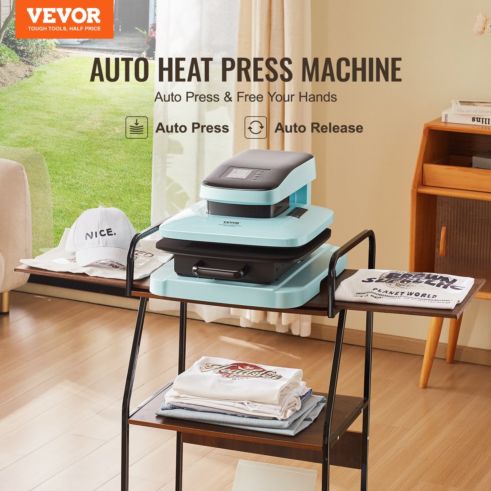 Auto Heat Press Machine, 15 x 15 in Smart T Shirt Press Machine with Auto Release, Heats Up Fast and Evenly, Sublimation Heat Press for T Shirts, Sublimation, Vinyl, Heat Transfers Projects